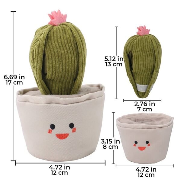 Cactus Plush Squeaky Dog Toy  Slow Feeder Interactive Toy - Image 4