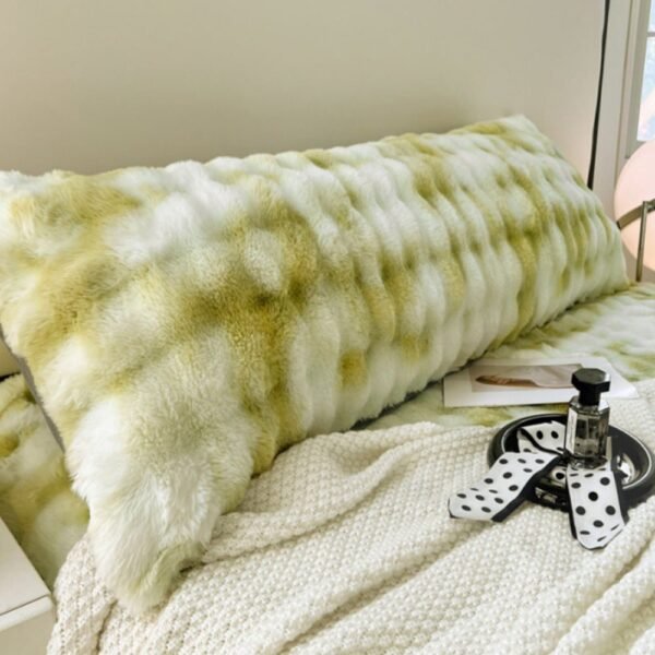 Comfortable Bubble Faux Rabbit Fur Extended Rest Headboard Pillow - Image 9