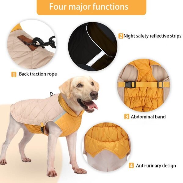 Adjustable Quilted Dog Jacket - Warm and Safe for Winter Walks - Image 2
