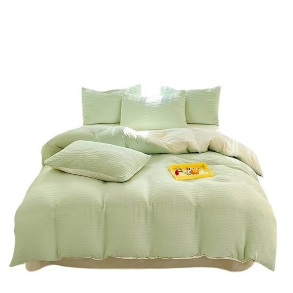 All-Seasons Seersucker Solid Color Comfort Bed Sheet Set - Image 11