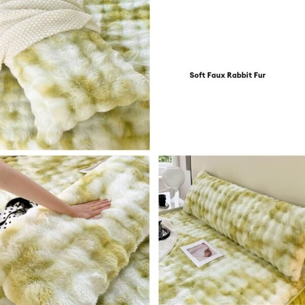 Comfortable Bubble Faux Rabbit Fur Extended Rest Headboard Pillow - Image 6