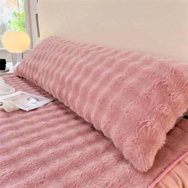 Comfortable Bubble Faux Rabbit Fur Extended Rest Headboard Pillow - Image 11
