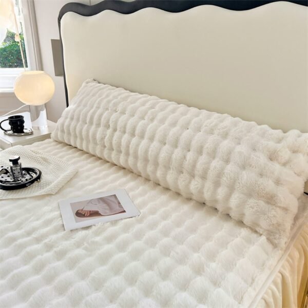 Comfortable Bubble Faux Rabbit Fur Extended Rest Headboard Pillow - Image 7