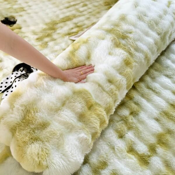 Comfortable Bubble Faux Rabbit Fur Extended Rest Headboard Pillow - Image 2