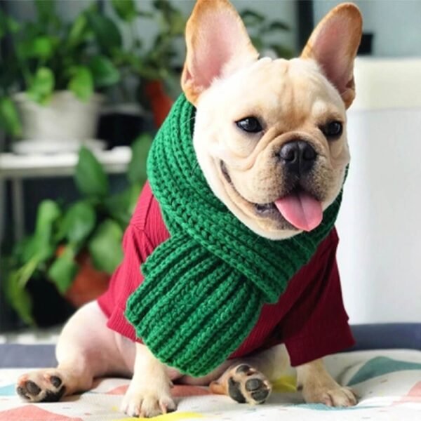 Cozy Knit Soft Warm Adjustable Fit Dog Scarf - Image 3