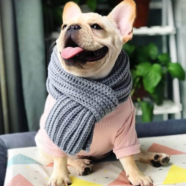 Cozy Knit Soft Warm Adjustable Fit Dog Scarf - Image 7